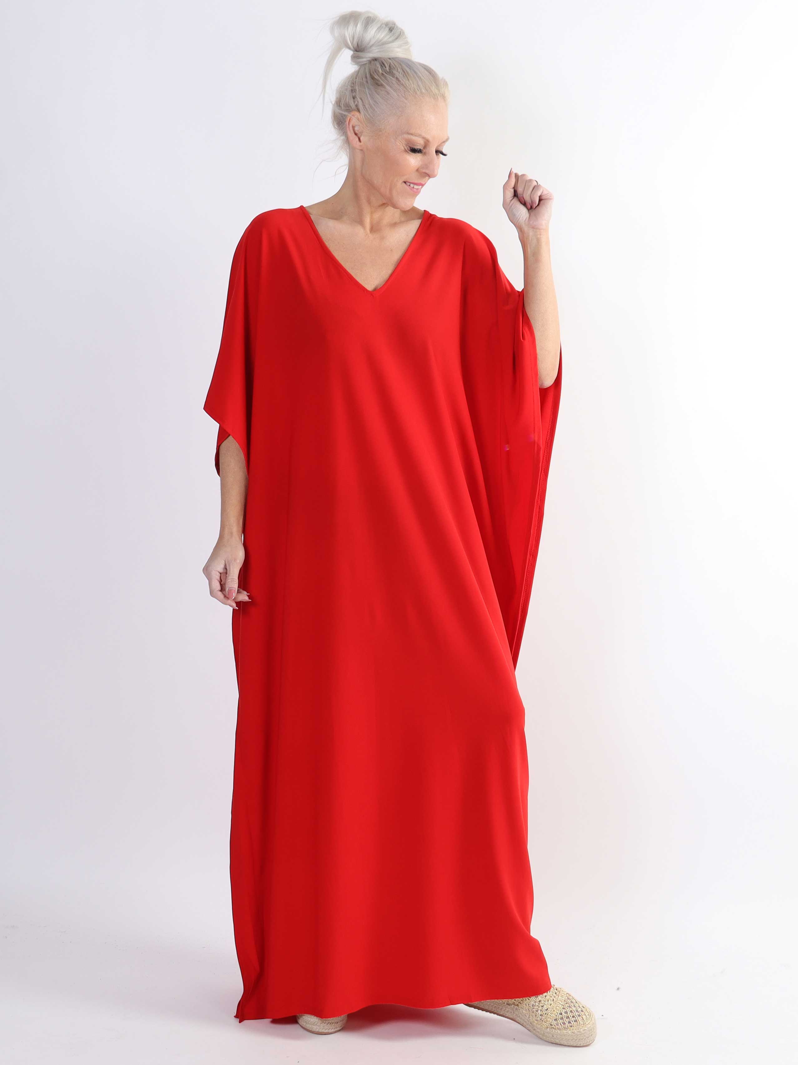 Azmina Plain Long - enfärgad stretchig tunika i stora storlekar